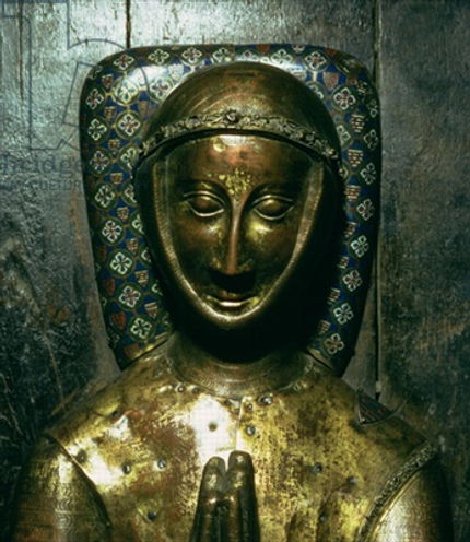tomb effigy adorned with Limoges champleve enamel work