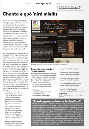 Les troubadours et la langue limousine occitane