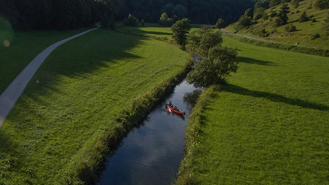 Kanufahren auf der Lauter