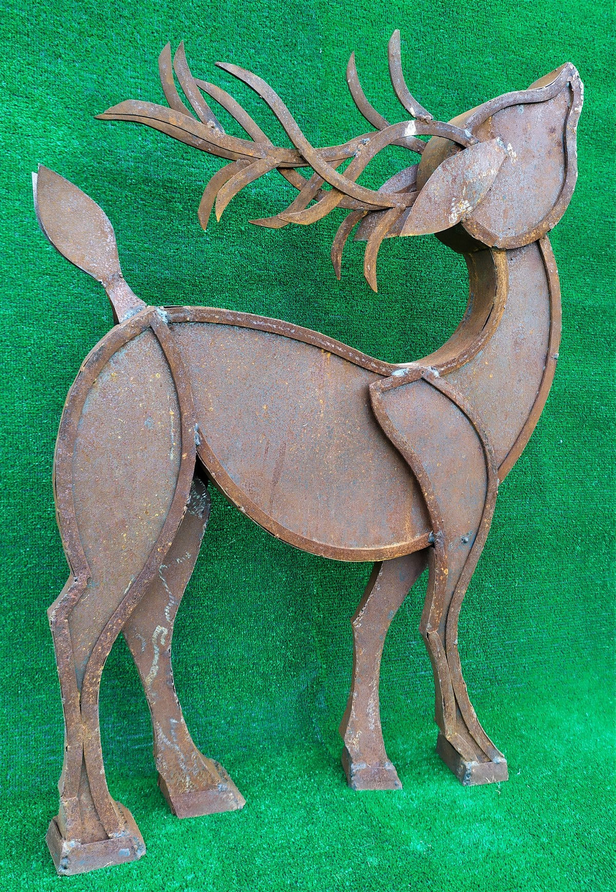 Scultura di Cervo in ferro grezzo - cm 85 h