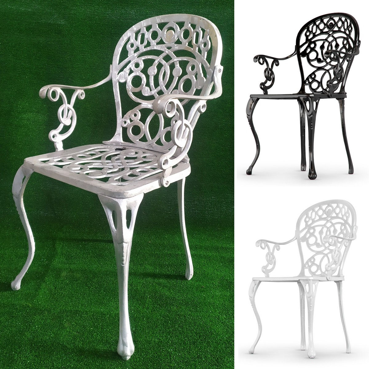 5 Poltroncine in alluminio mod. Colonial