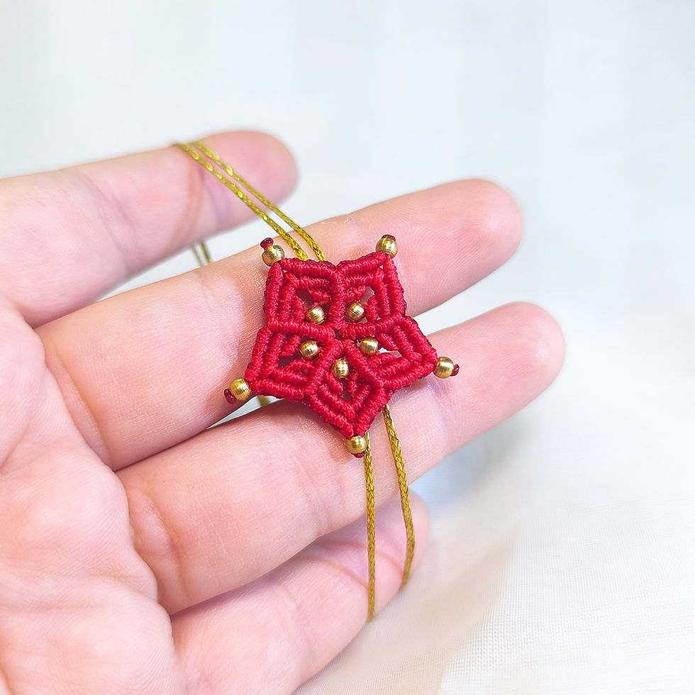 Thumbnail: flower-macrame-bracelet-red.