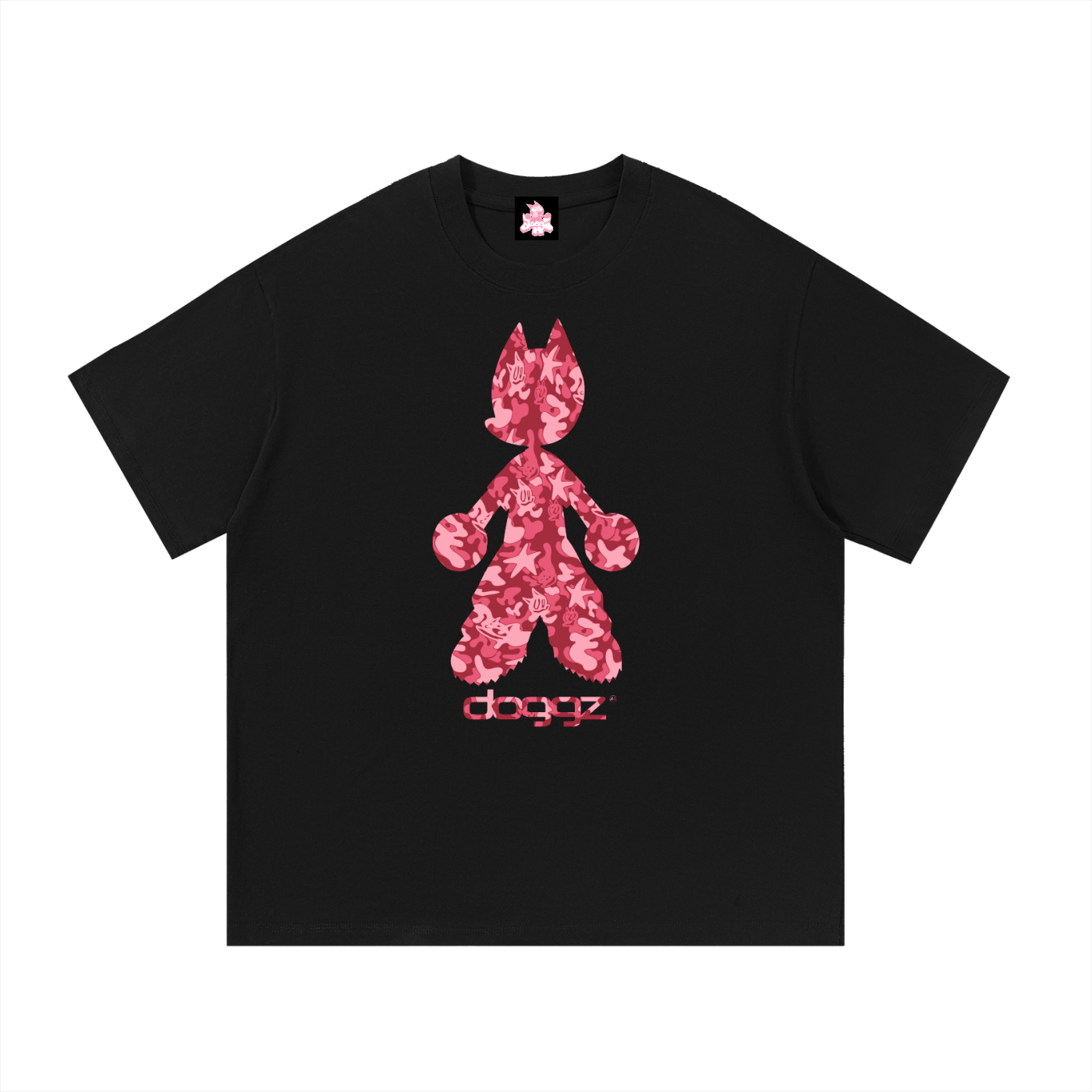 t-shirt classic camo pink - black
