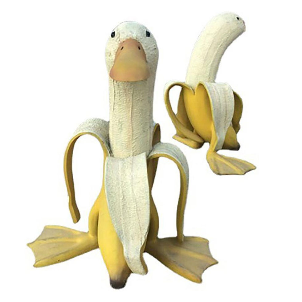 Thumbnail: Vintage Banana Duck Garden Decor Sculpture for Home
