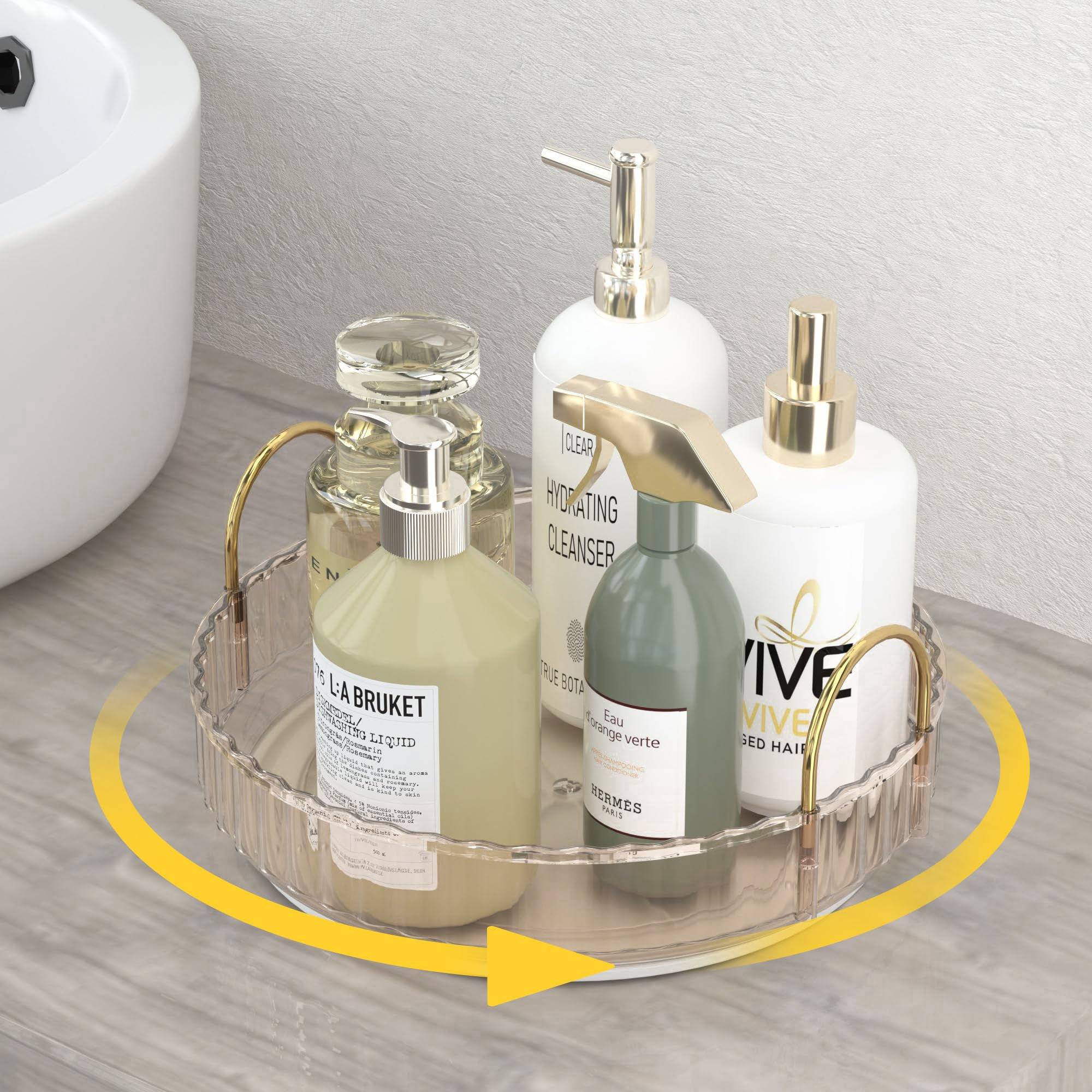 JNFUZ 360° Rotating Skincare Organizers 9" 1 Tier Perfume Makeup Organizer Bathr