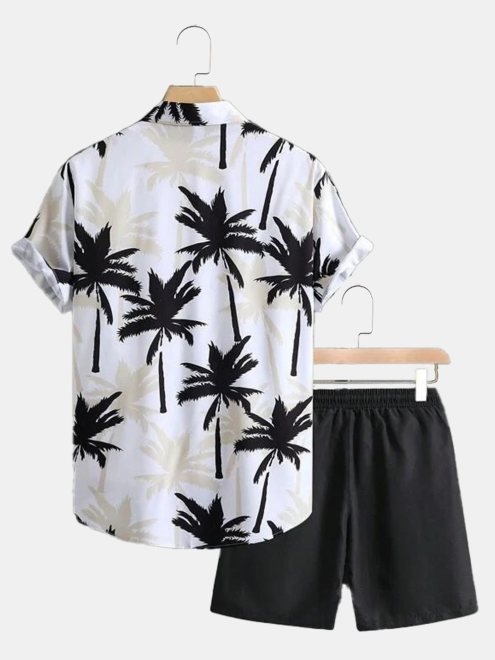 Thumbnail: Men's Fashion 3D Print Short Sleeve Shirt & Beach Pants Set