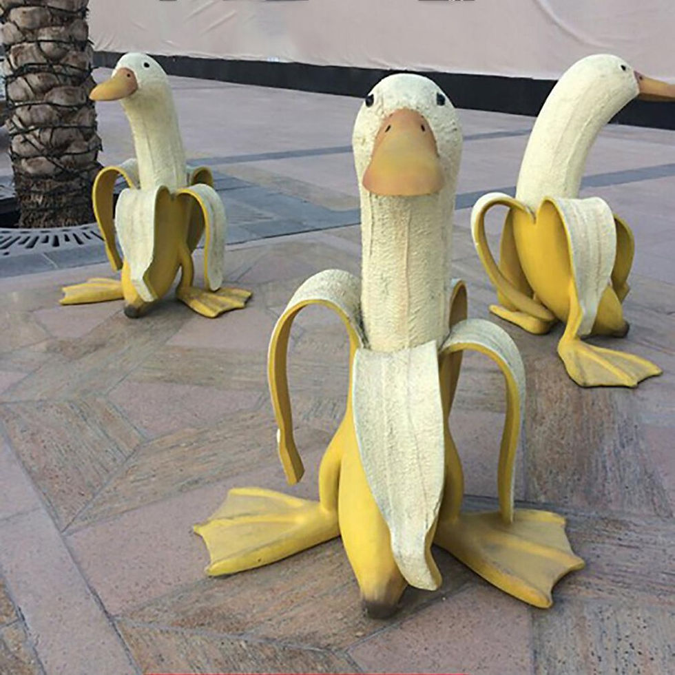 Thumbnail: Vintage Banana Duck Garden Decor Sculpture for Home