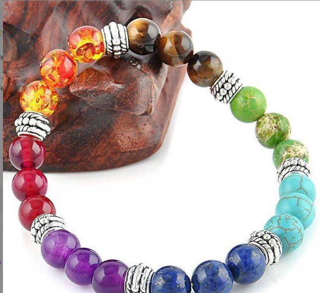 Thumbnail: Trendy Colorful Stone Bead Pendant Necklace & Bracelet