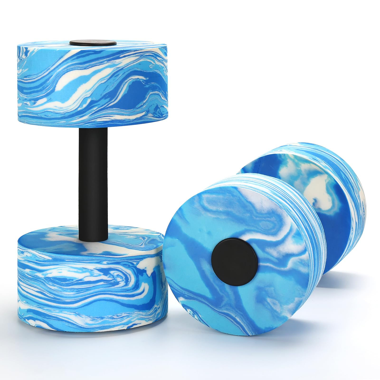 Water Dumbbells 2 Pack Camouflage EVA-Foam Dumbbell Water Aerobics Fitness Equip