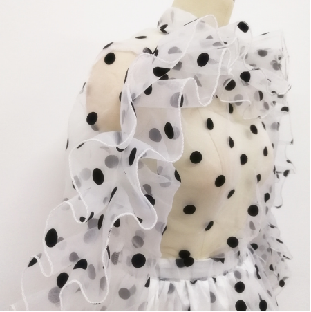Thumbnail: Fashion Polka Dot Women's Ruffle Hem Top & Skirt