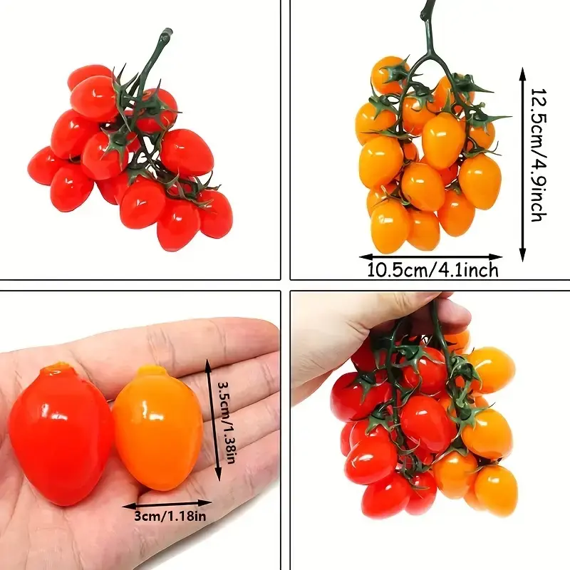 Realistic Artificial Cherry Tomato for Home & Garden Decor