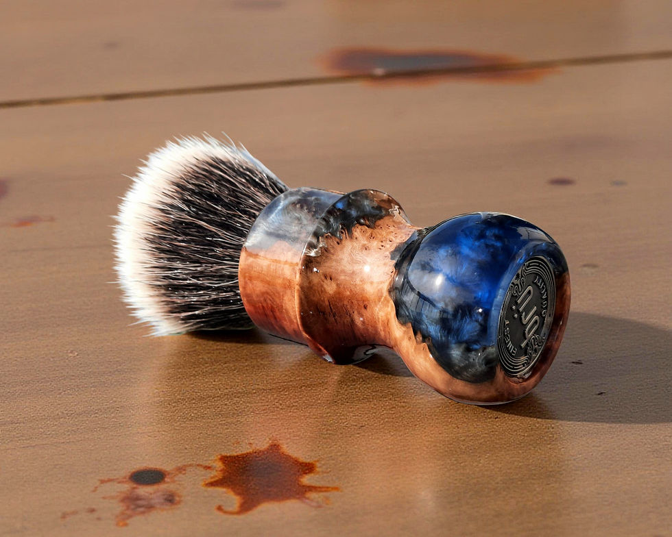 Thumbnail: Australian Red Mallee burl hybrid shave brush, 26mm G5C Knot