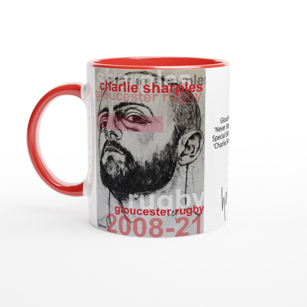 'Never Step Backwards SE - Charlie Sharples 2015' Ceramic Mug with Colour Inside