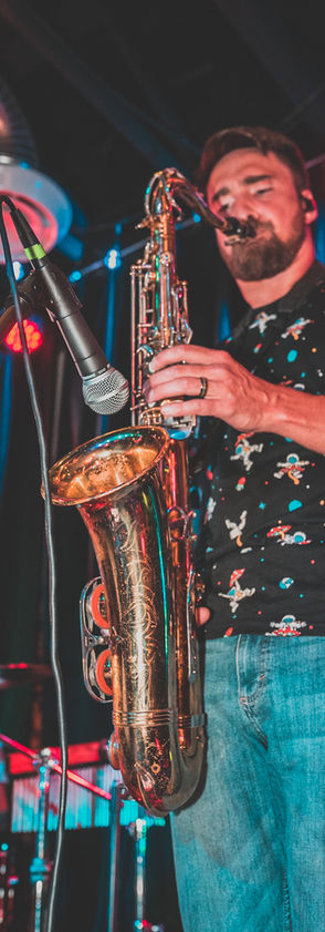 Johnny Bernarducci playing tenor saxophone with Mr. OK & The Last Light at Blues Katz Rock n Roll Grill in St. George, Utah.
