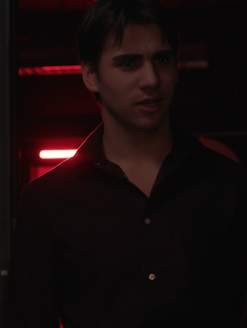 A picture of actor Evan Mallick arguing with an unseen woman.