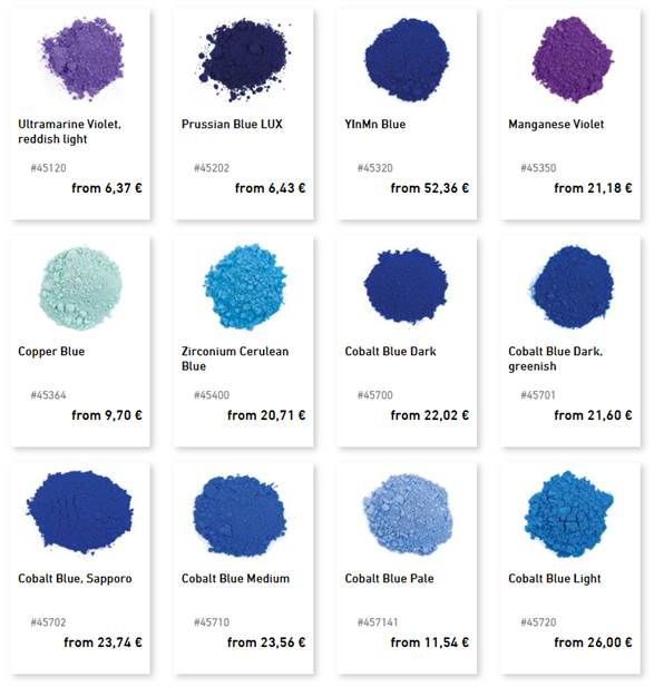 縮圖：Kremer color chart/手工色票 - 藍與紫色系