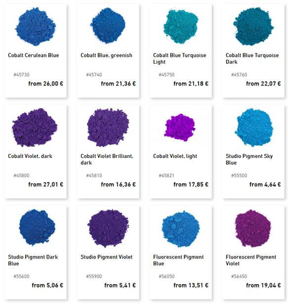 縮圖：Kremer color chart/手工色票 - 藍與紫色系