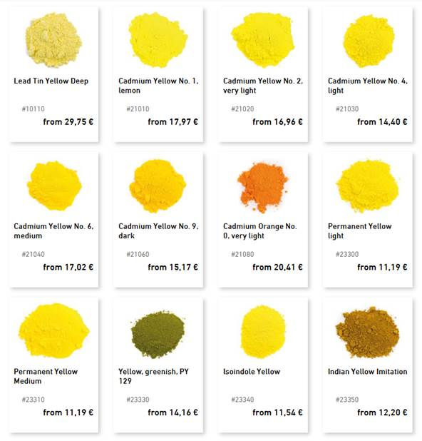 縮圖：Kremer color chart/手工色票 - 黃色系列