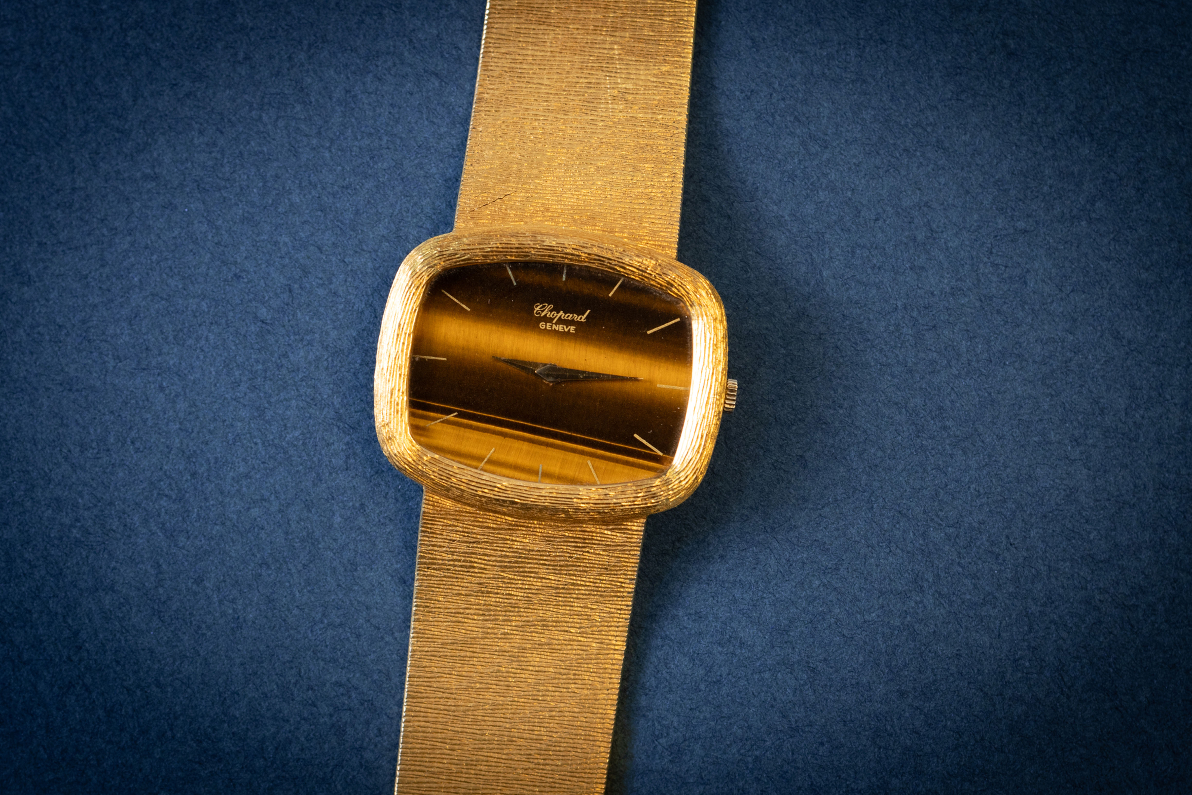 Chopard wristwatch with tigers eye stone dial