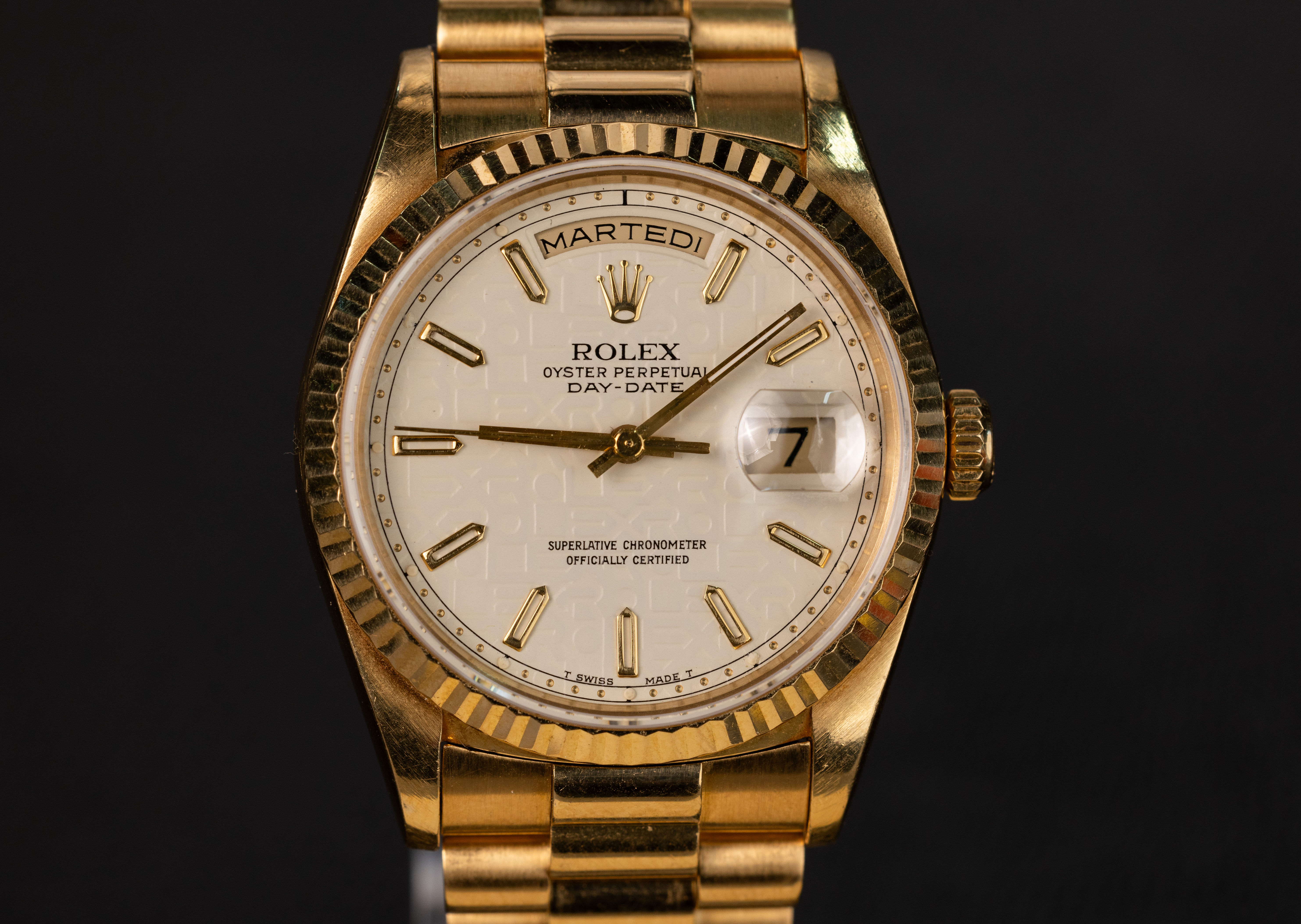 1993 Rolex Day Date 18238 - with white computer dial