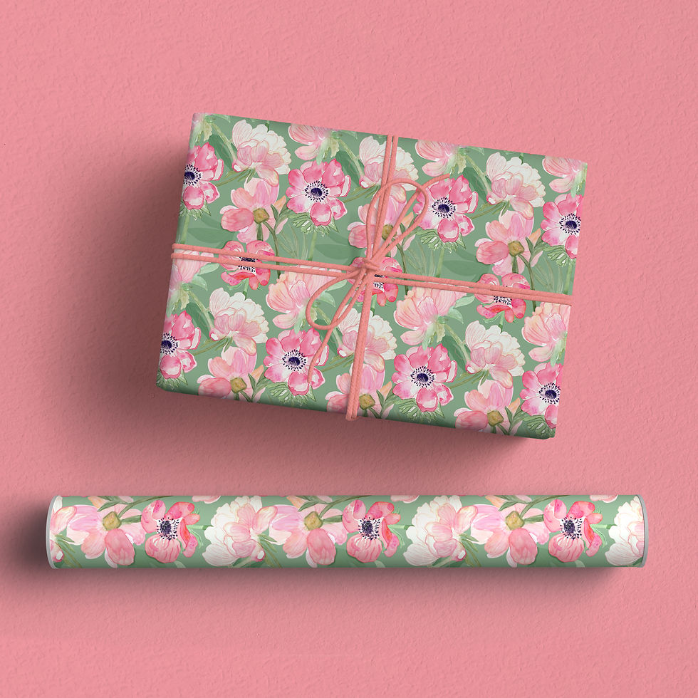 Miniaturbild: Geschenkpapier „Frühlingspoesie“  | Handgemaltes Motiv