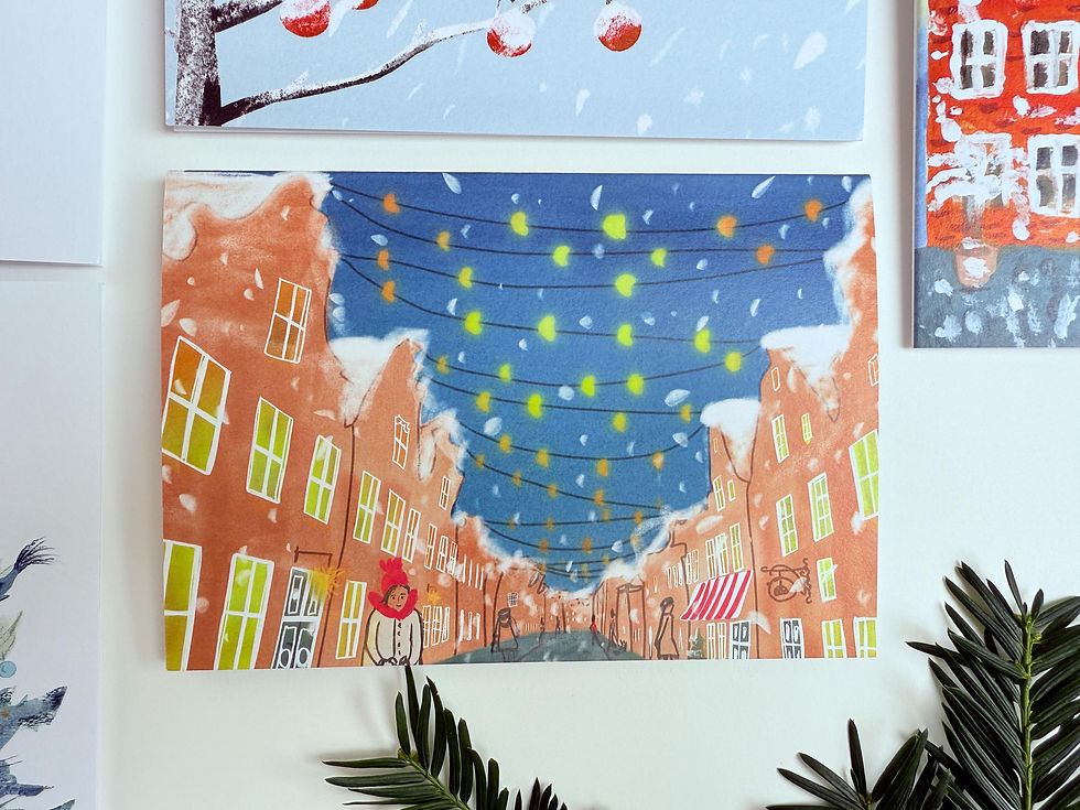 Thumbnail: Weihnachtskarte "Vorfreude im Hol. Viertel", Klappkarte