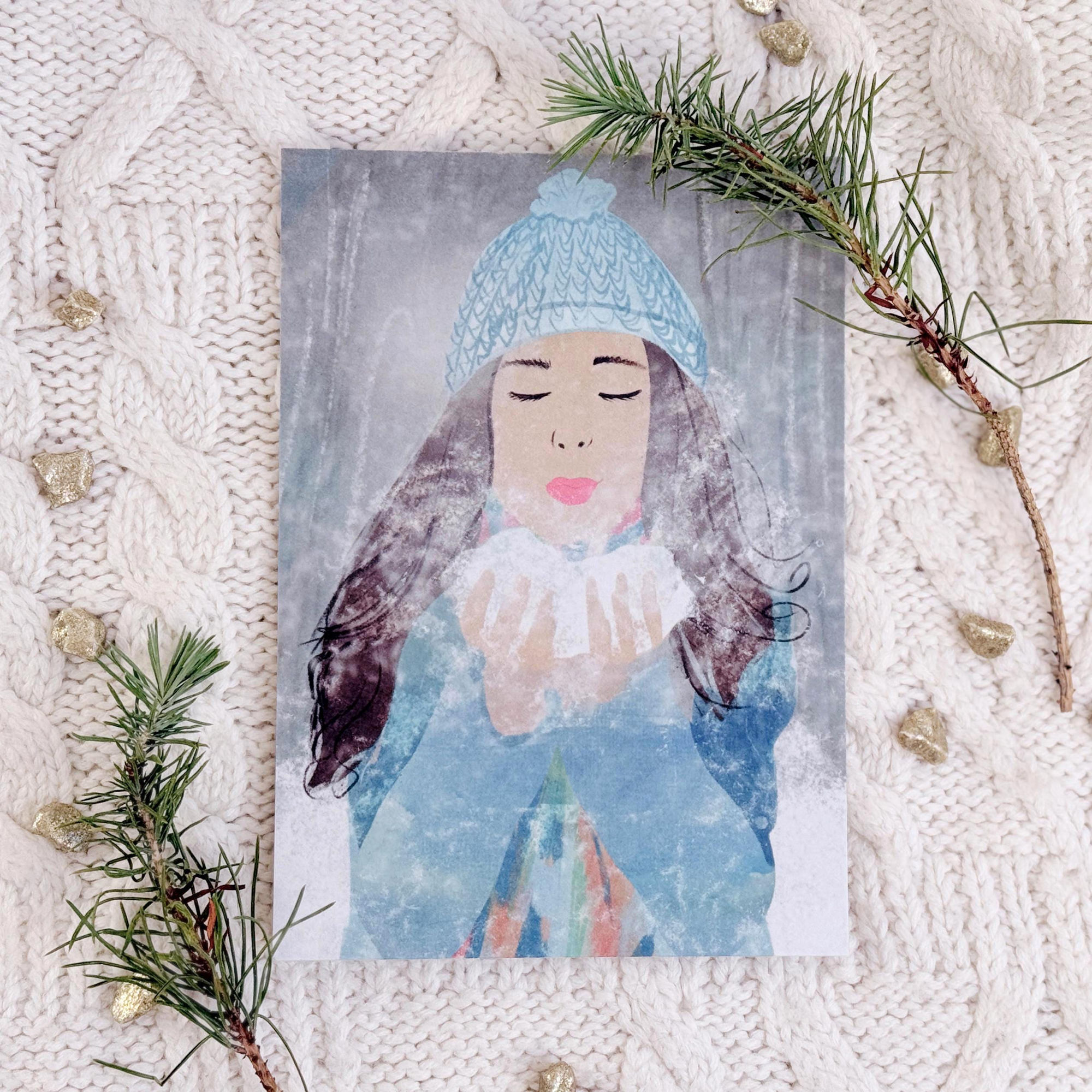Klappkarte "Winterfrau"