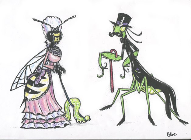 Lady Wasp and Sir Mantis