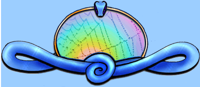 A blue beauty snake framing a rainbow spider's web and flicking their tongue