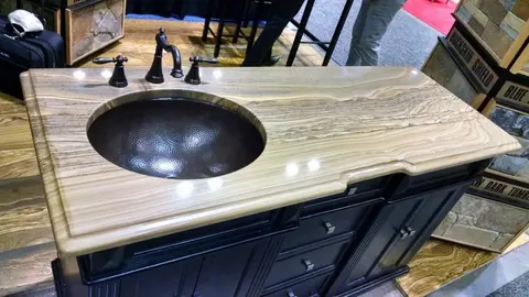 Timbercreek slabs to build an island with a sink in it.