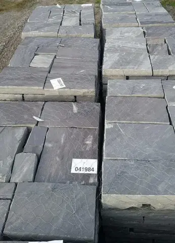 Pallets of Blue Choctaw stone by Rock-It Natural Stone