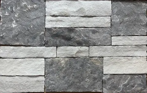 Wall of Blue Choctaw Blue Mesa Blend stone  by Rock-It Natural Stone