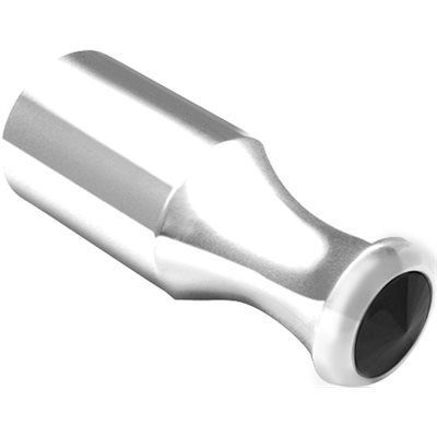 Chrome switch extender in the shape of a cylinder.