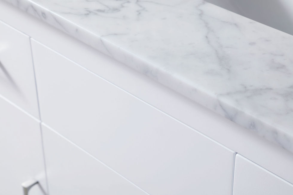 Thumbnail: Atreus 48" White Single Sink Vanity with Carrara Marble Top