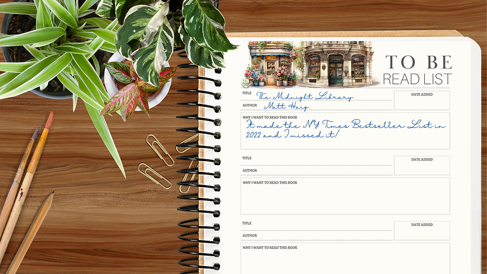 To Be Read List created by Everlea Journal