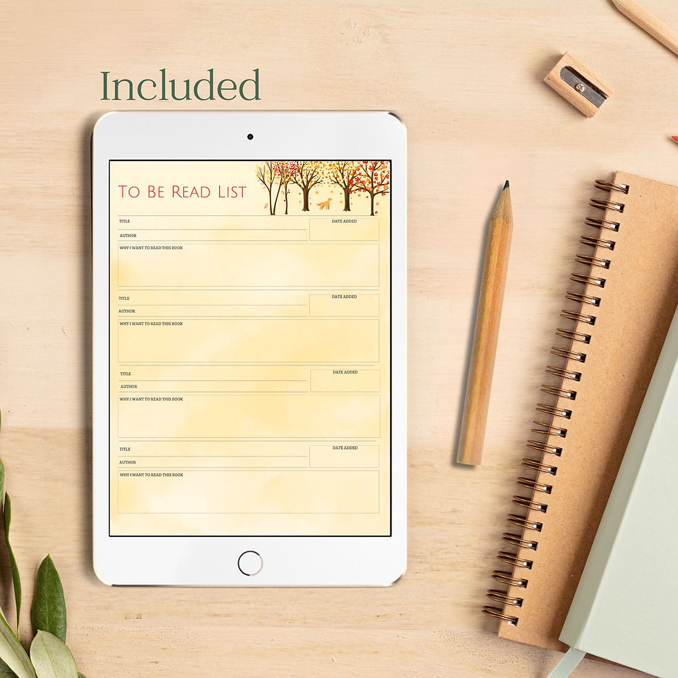 Autumn To Be Read Pages for your Journal