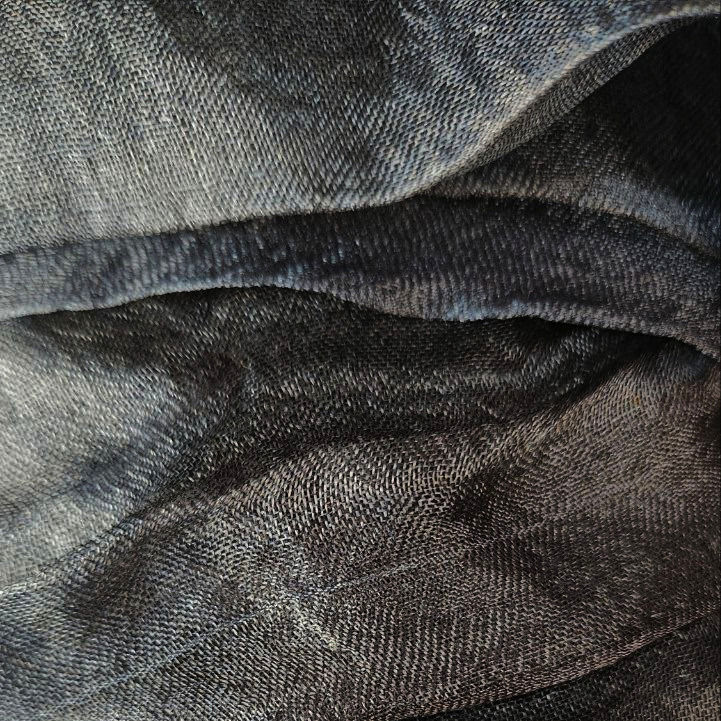 Slate, hand dyed Margilan silk, sparse gauze - 1 yard