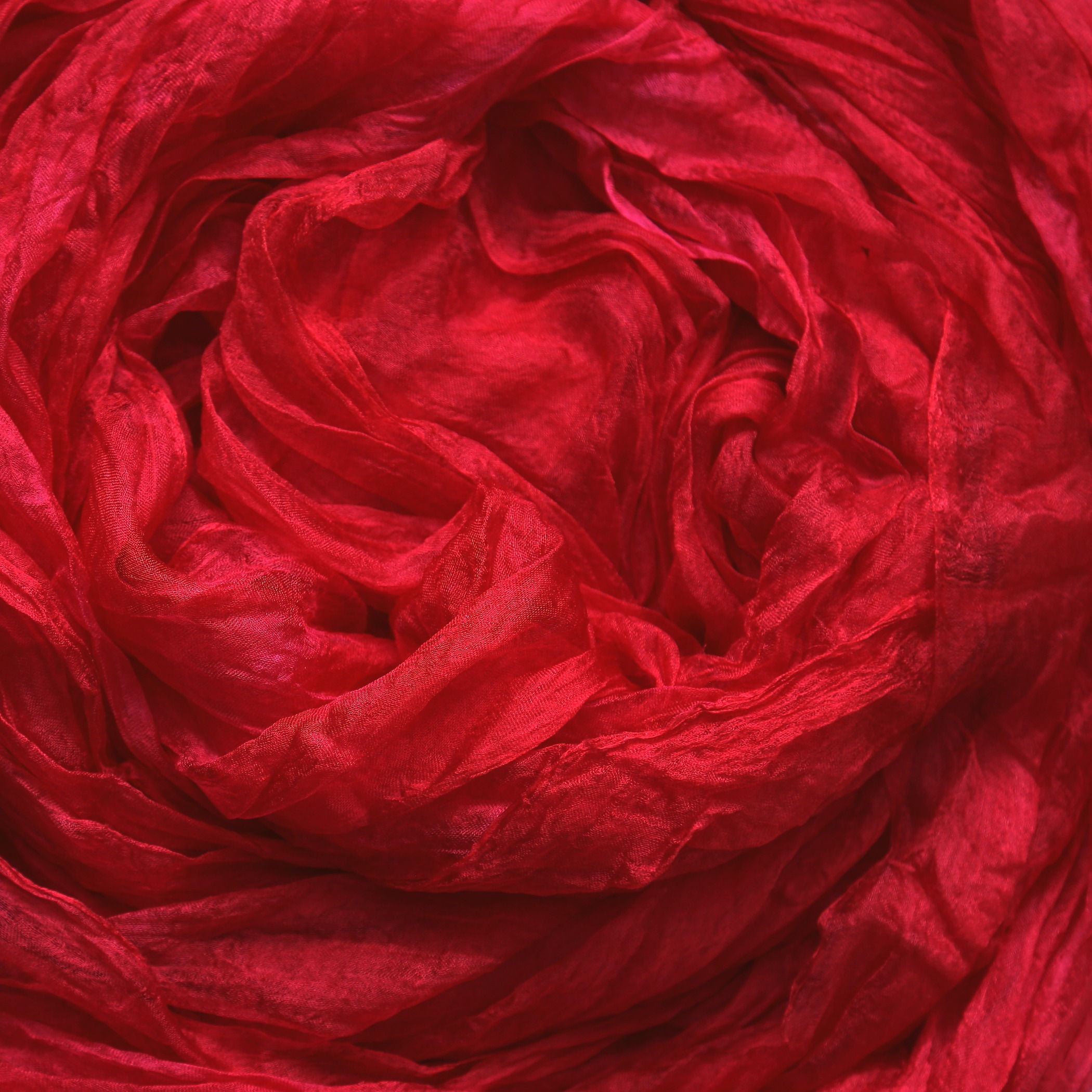 Poppy, hand-dyed Margilan silk, sparse gauze - 1 yard