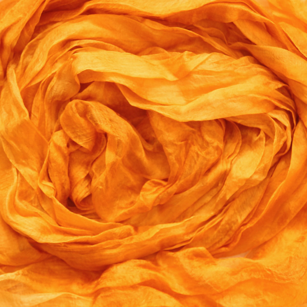Carrot, hand dyed Margilan silk - 1 yard