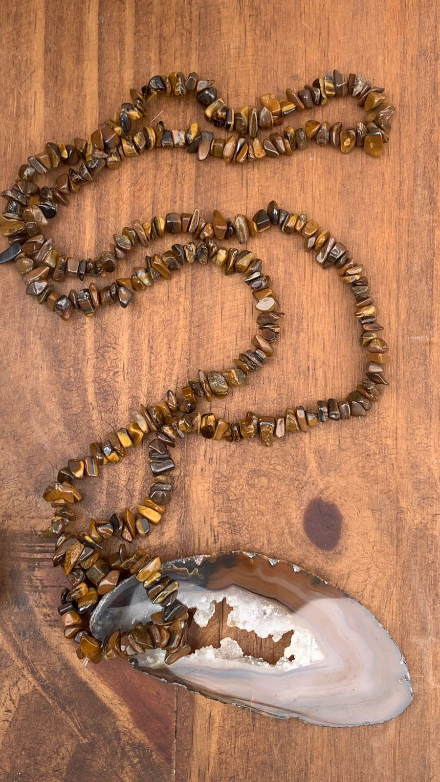 Miniatura: Colar de mesa Quartzo, Olho de Tigre  e Ágatas
