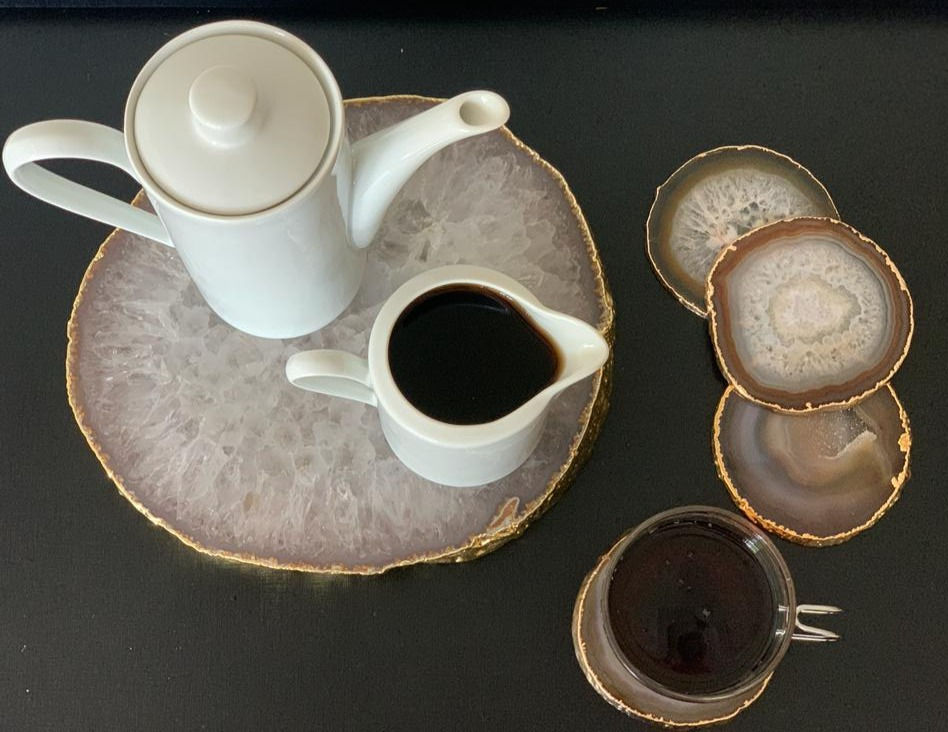 Miniatura: Coasters em Ágata Natural com Borda