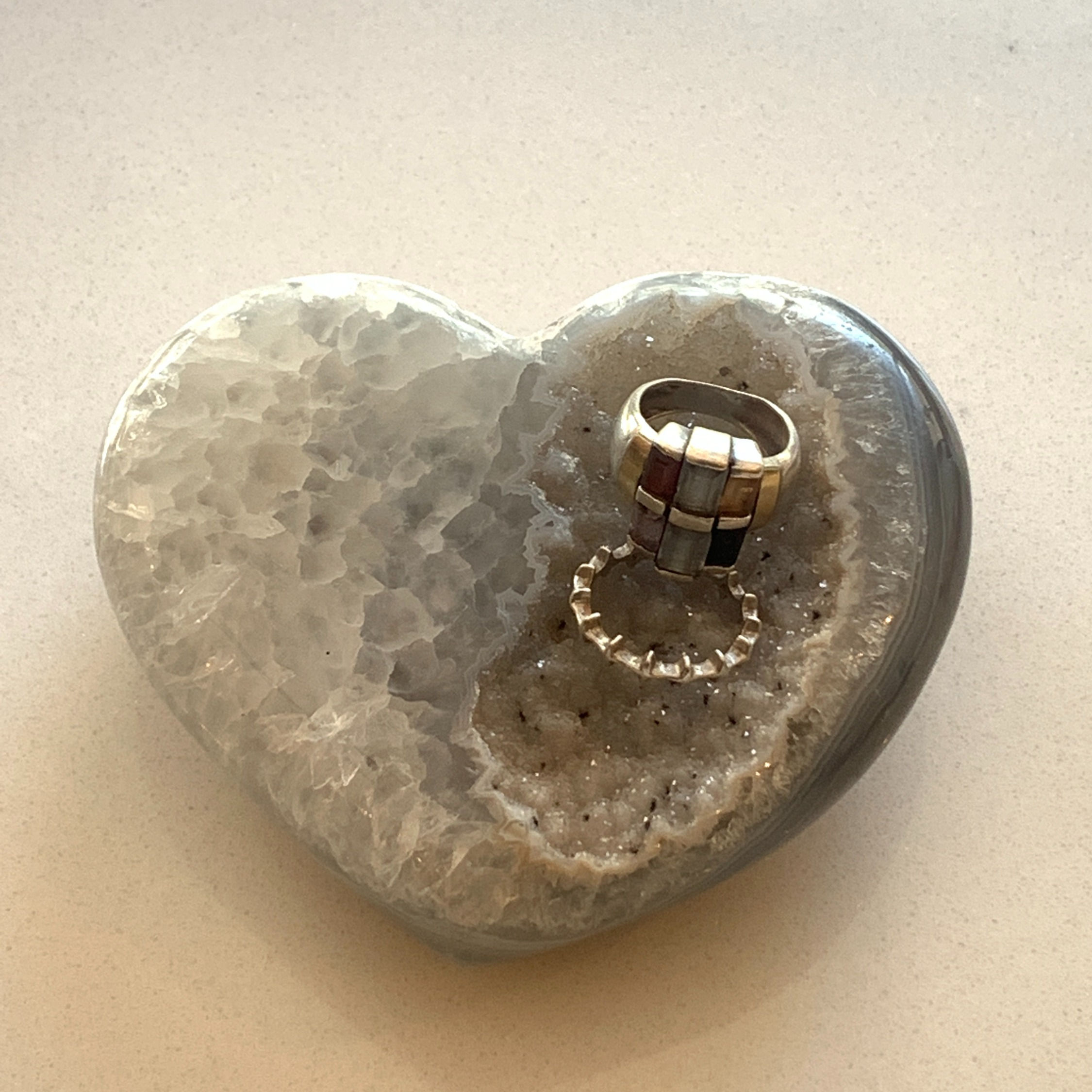 Coração Ágata Cinza