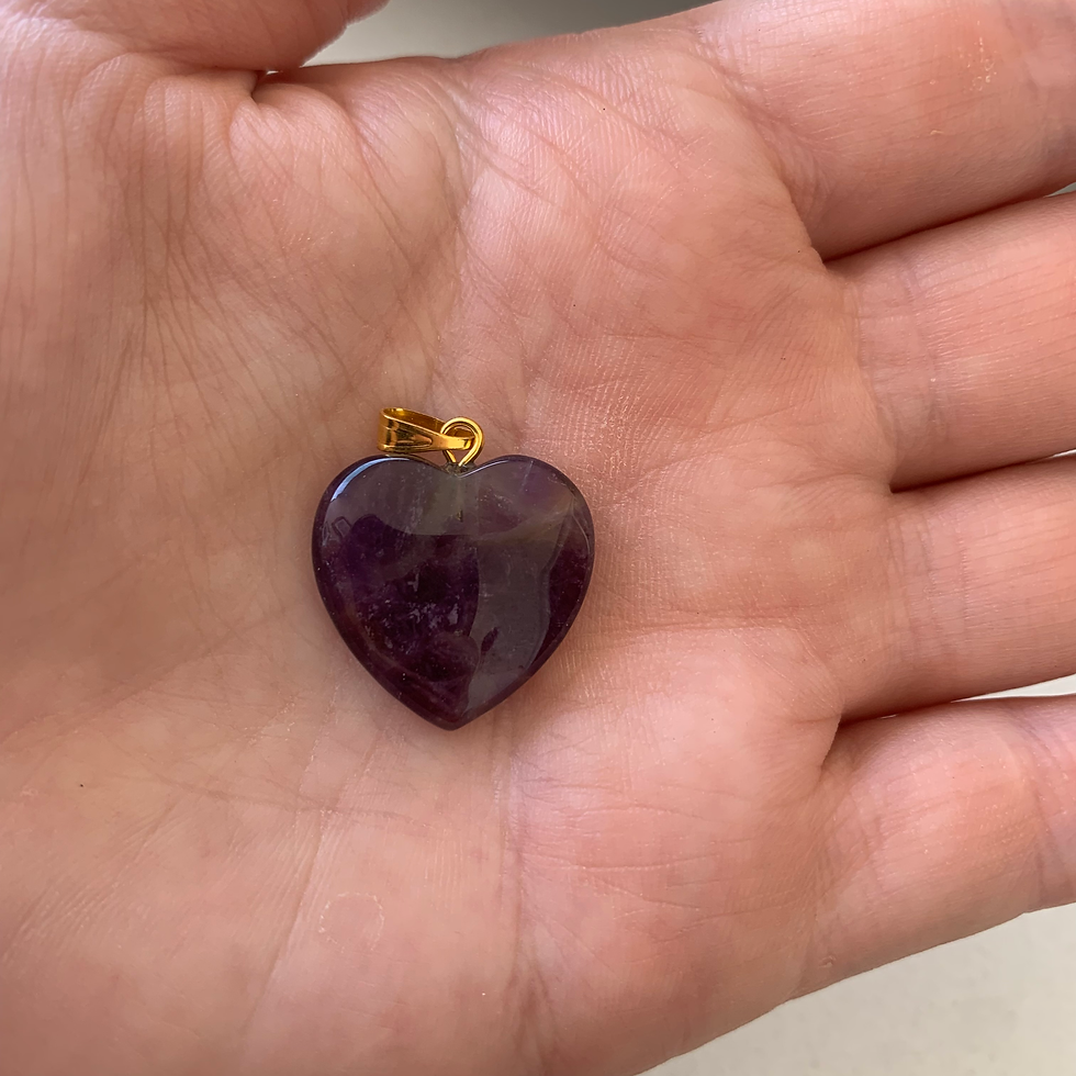 Miniatura: Pingentes em Coração - Ametistas e Quartzos