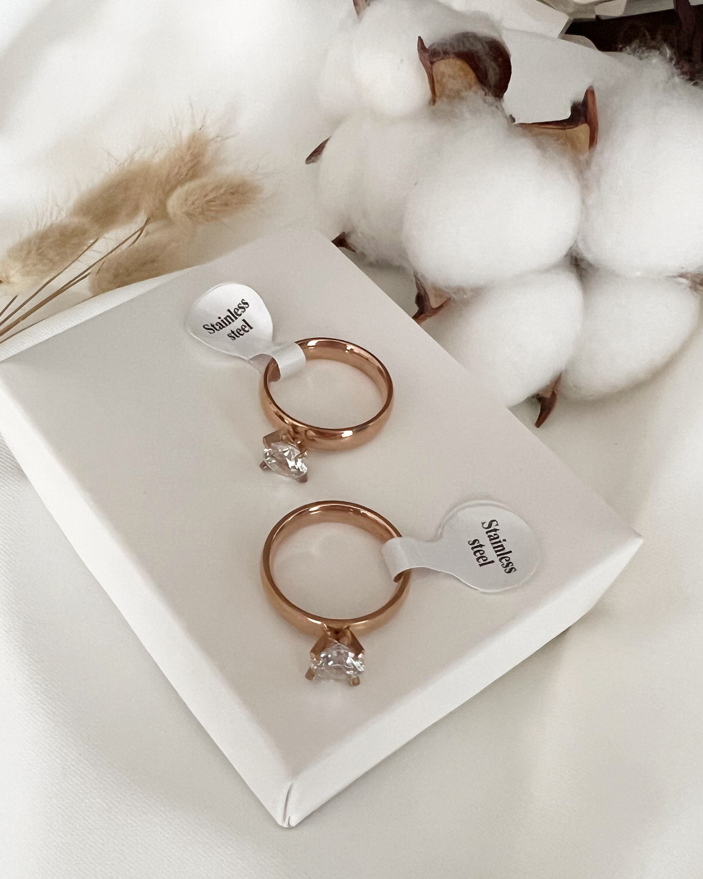 Çelik Tek Taş Yüzük Numaralı