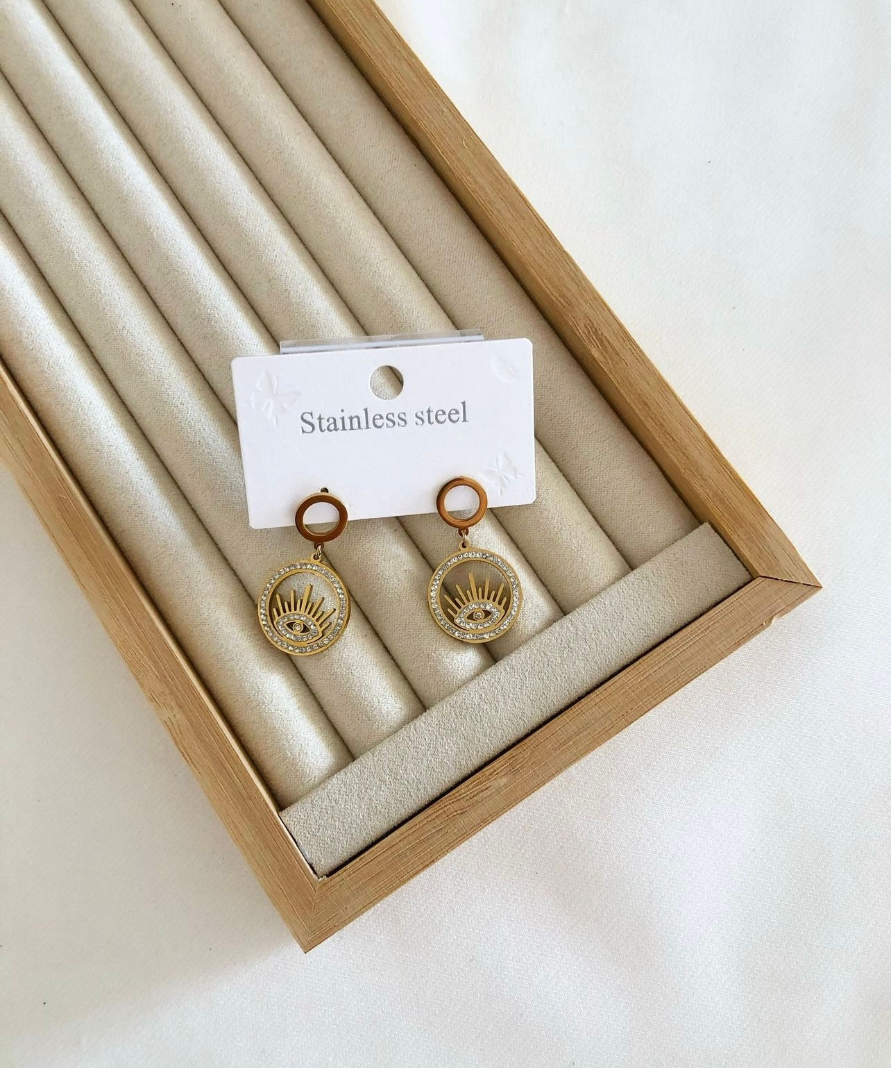 Çelik Gold Göz Küpe  