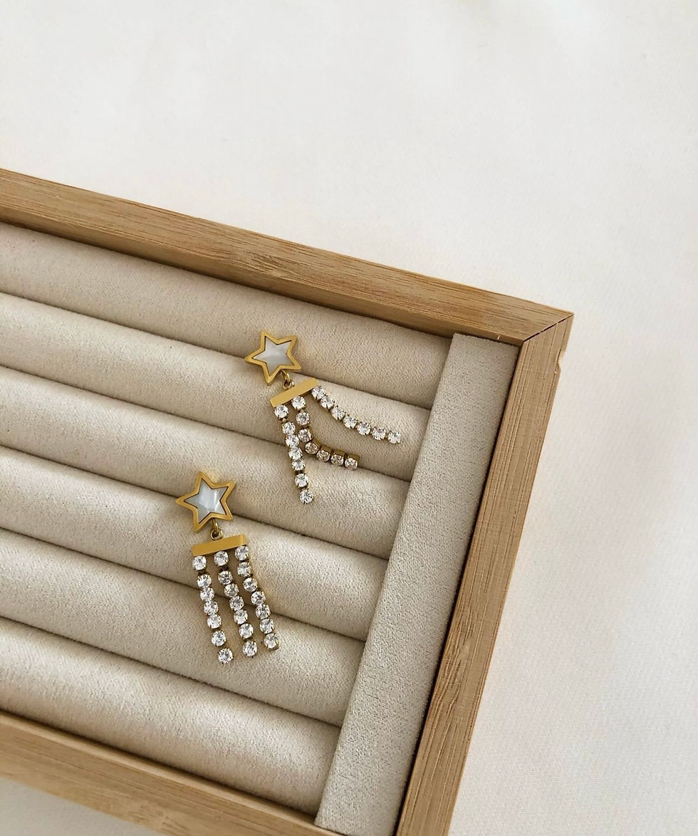 Thumbnail: Çelik Su Yolu Gold  Küpe   