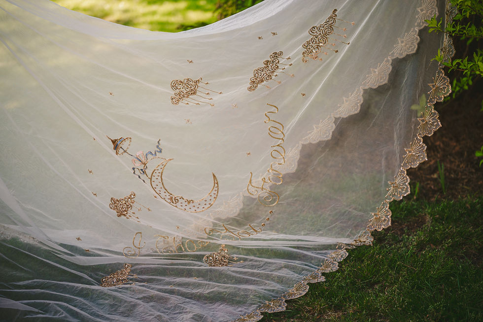 Thumbnail: The Enchanted  Kingdom Ivory mermaid hand embroidered lahenga set 