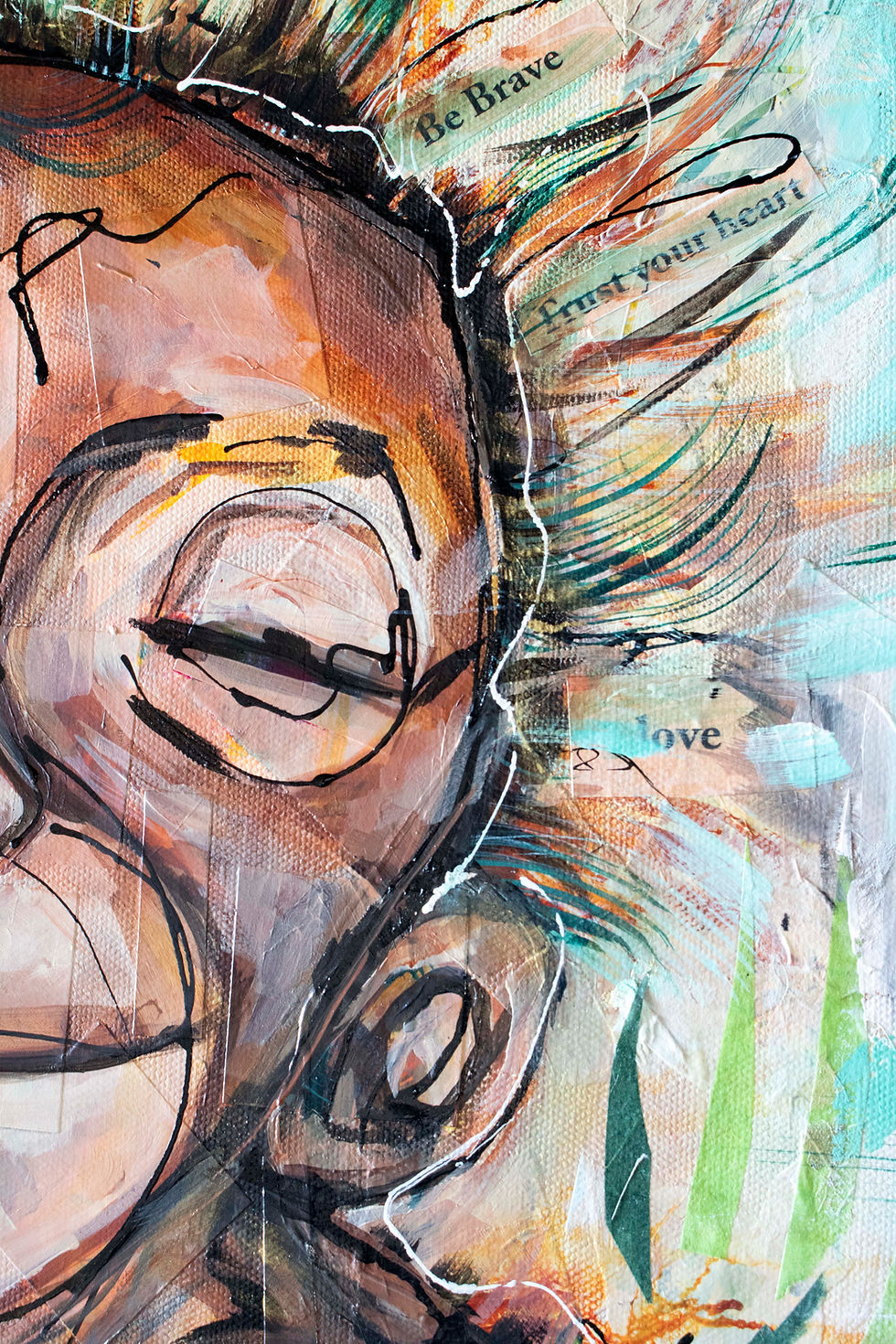 Thumbnail: HOPE Baby Chimpanzee Animal Ape Monkey Mixed Media Abstract Art Painting