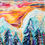 Thumbnail: Polar Vortex Mountain Peaks Landscape 20IN x 24IN Mixed Media Art Painting