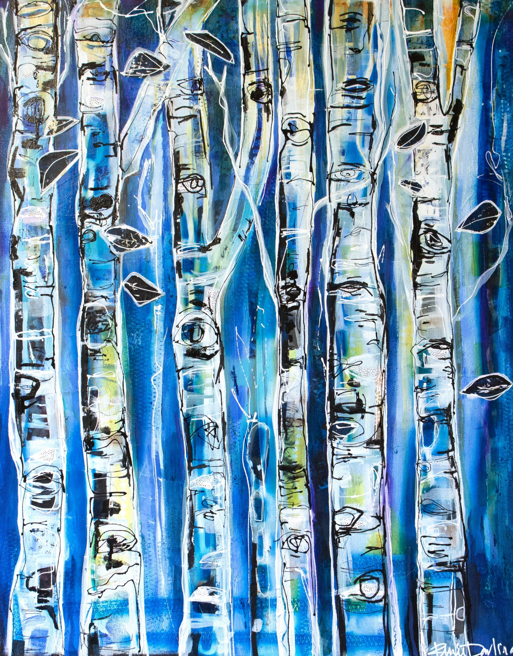Eyes of the Forest Aspen Trees Wall Decor Reproduction Print w/Matte